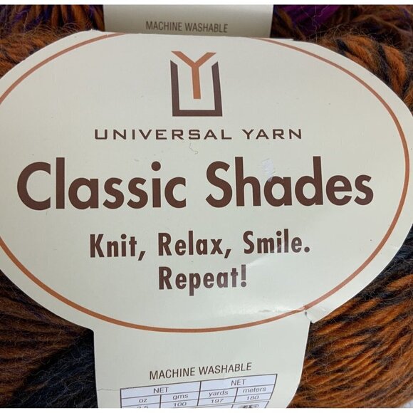 Universal Yarn Classic Shades 4 Skeins Acrylic Wool Blend Orange Purple 714 - Picture 2 of 5